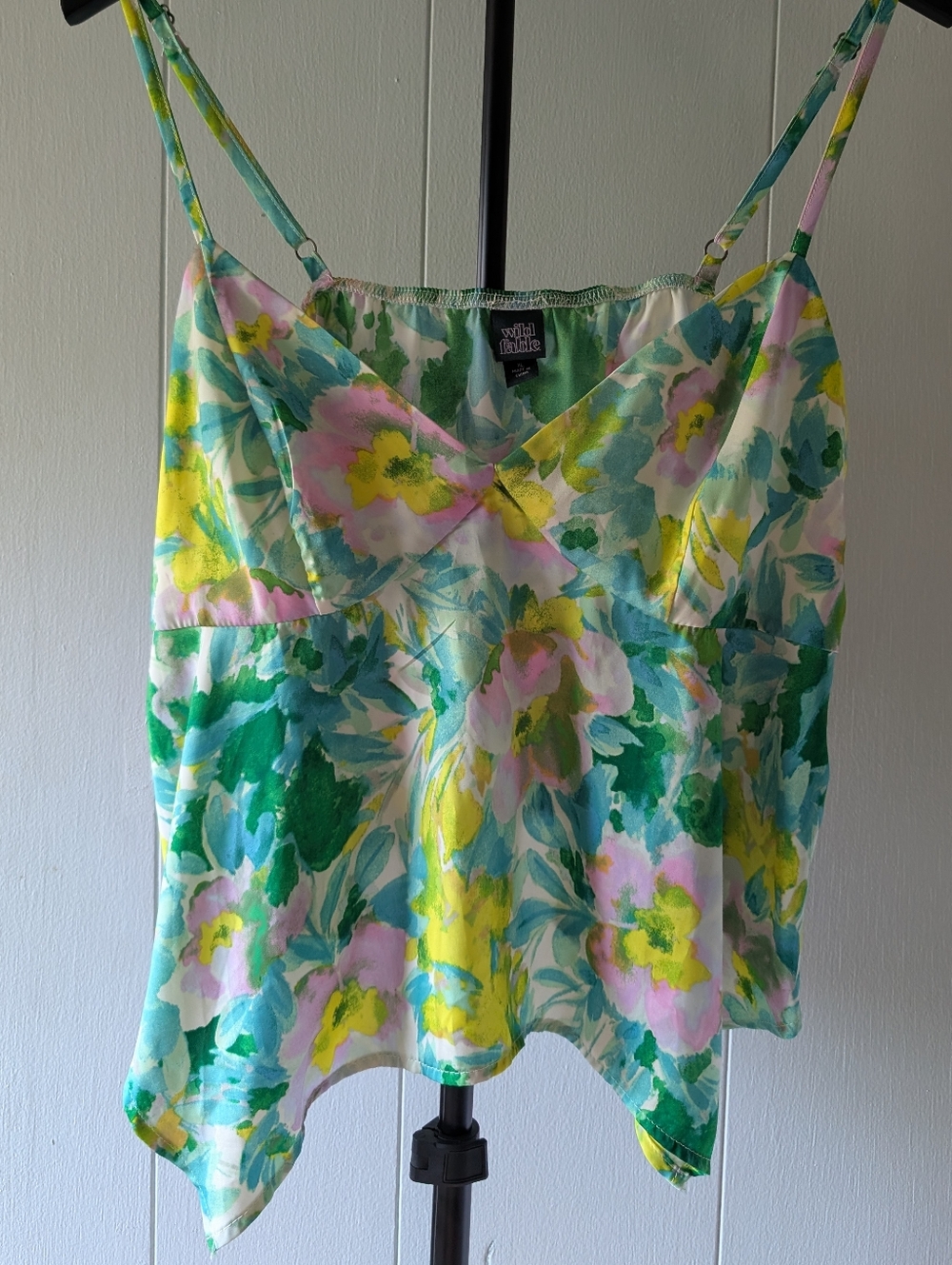Floral Watercolor Camisole - Green, Yellow, Pink